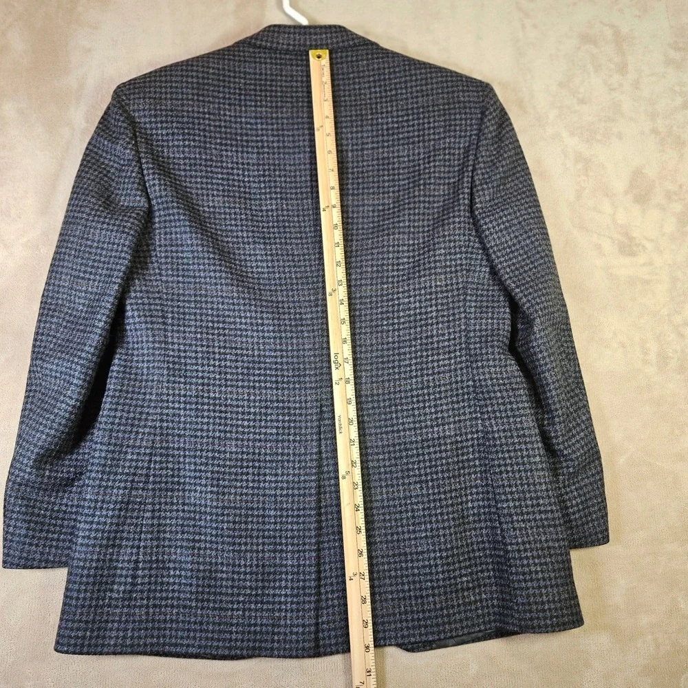 Vintage Bill Blass Wool Houndstooth Sport Coat Blazer Mens 36R Made in USA